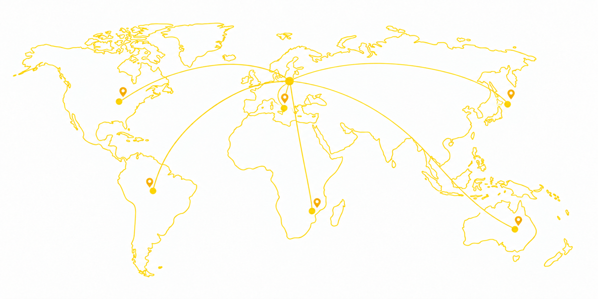 World map marking the regions Lumino Agency has served clients in